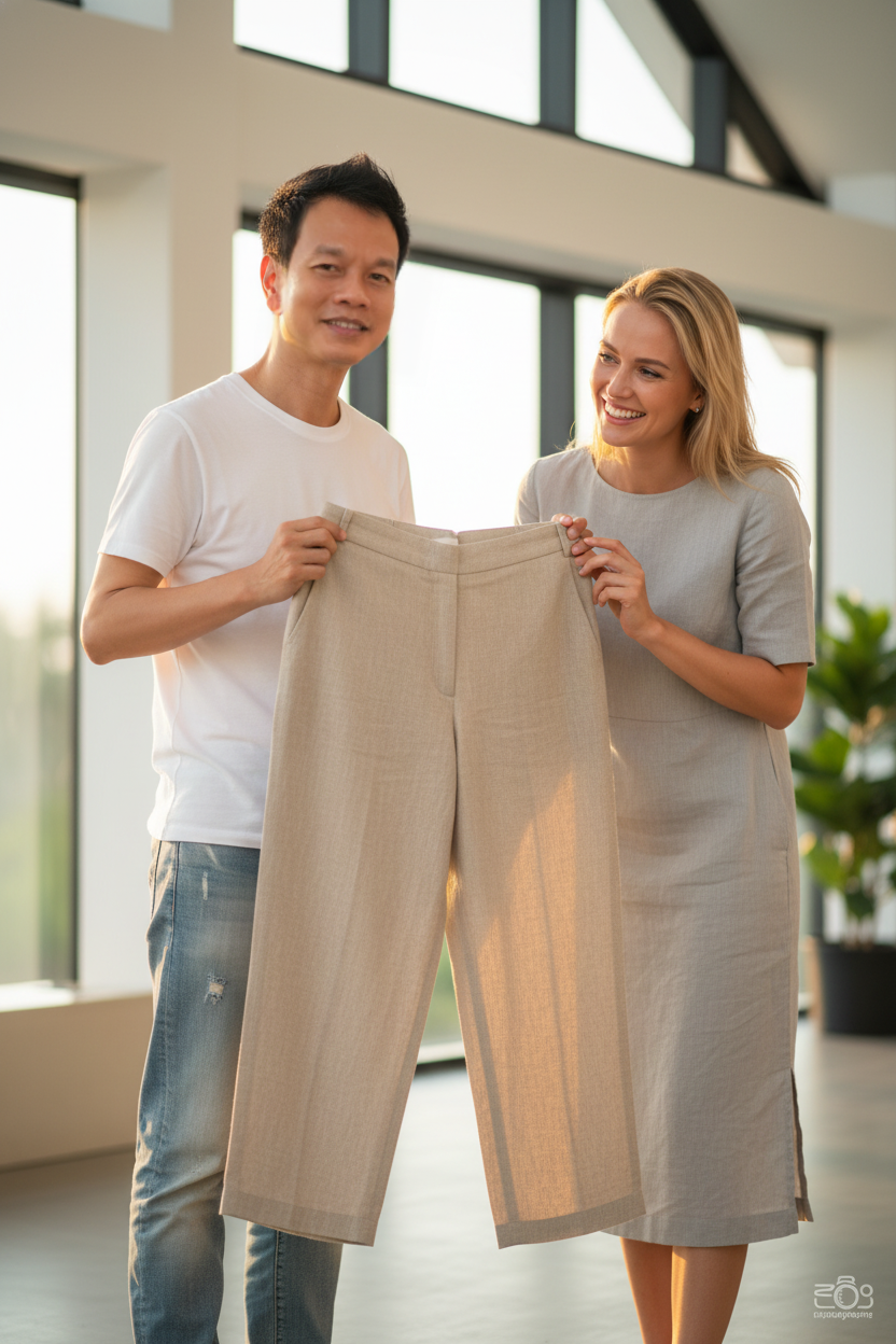 คลายร้อนมีสไตล์! ✨ กางเกงลินินขาบาน